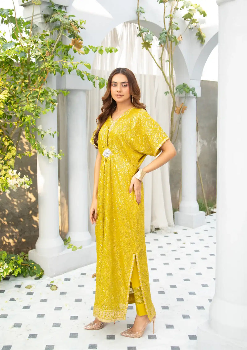 Ishq Murshid by Mona WA 03-KAFTAN-MUSTARD