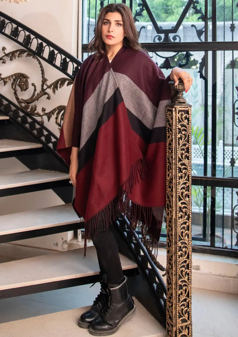 Manahil Winter Cape Shawls'23 CS-49