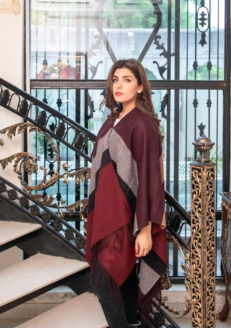 Manahil Winter Cape Shawls'23 CS-49