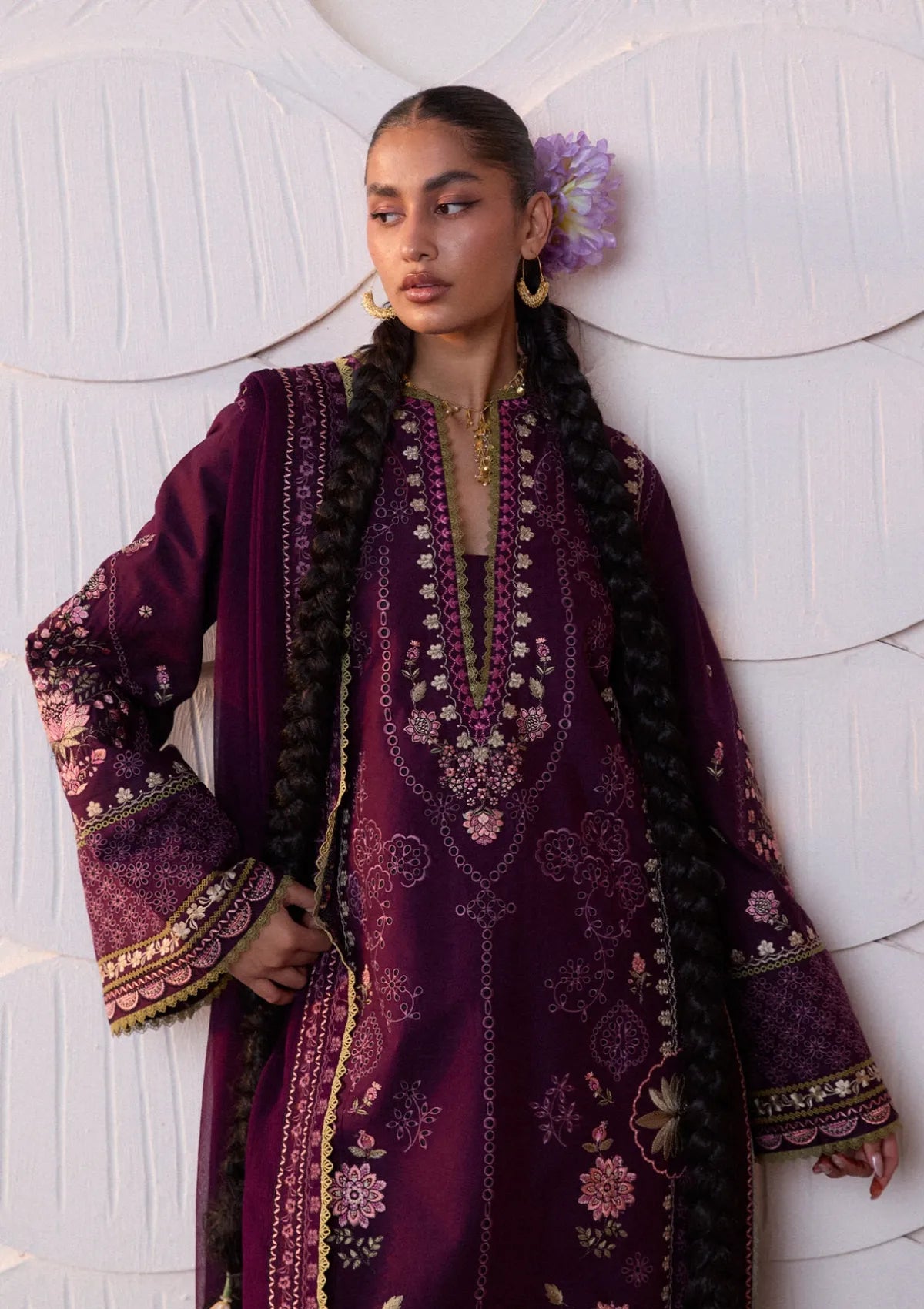 Hussain Rehar Zan Luxury Lawn'26 -Banafsh