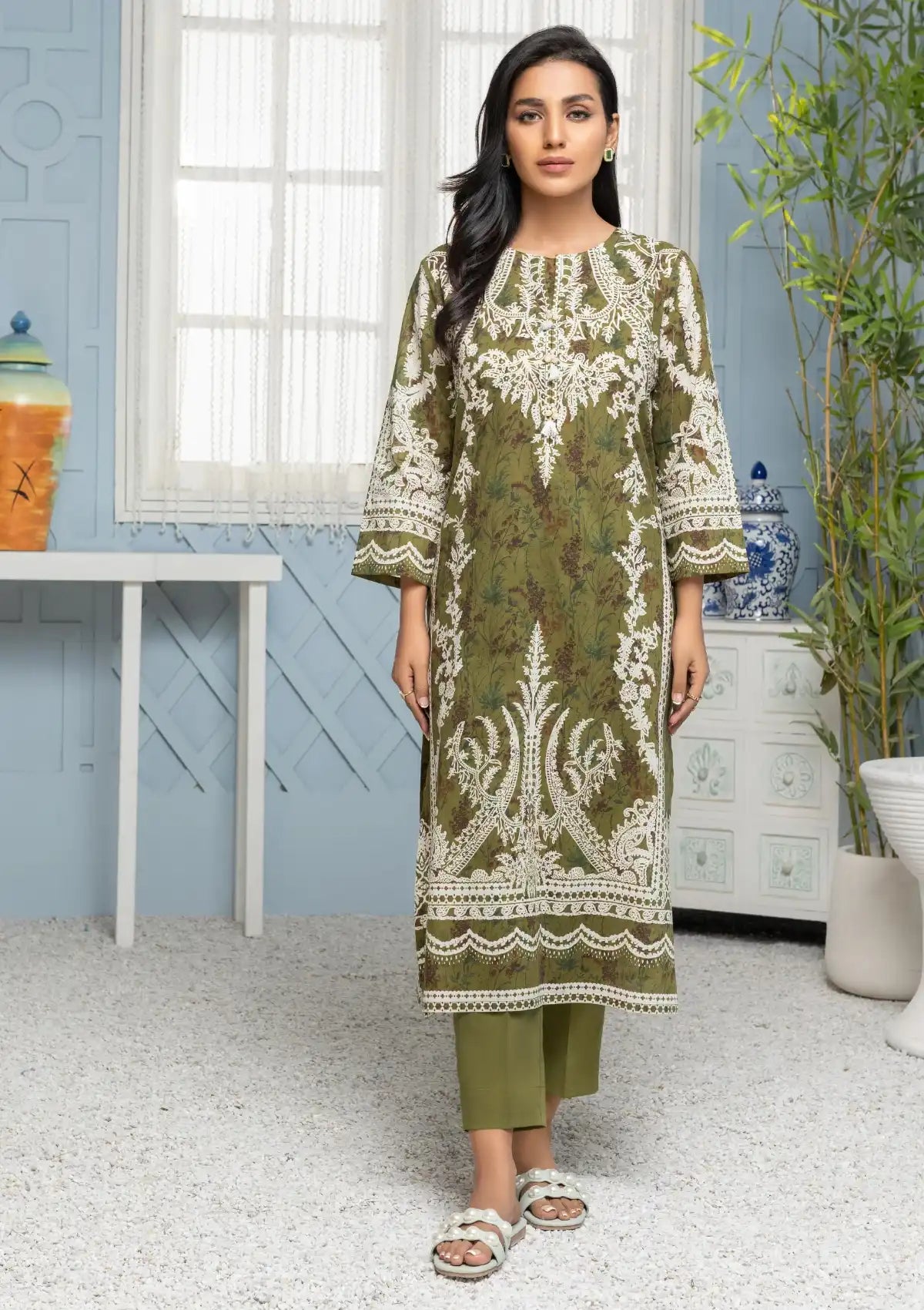 Limelight Printed'24 2 Pcs U-2897 Green - Mohsin Saeed Fabrics