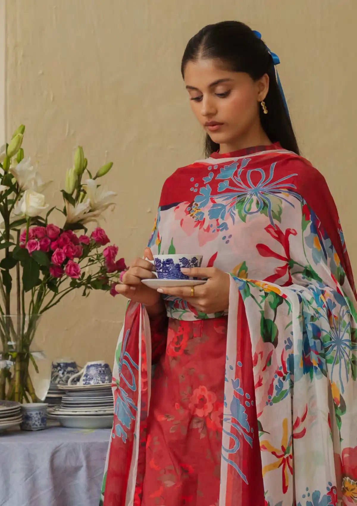 Coco Prints By Zara Shahjahan'24 D-09-POMEGRANATE