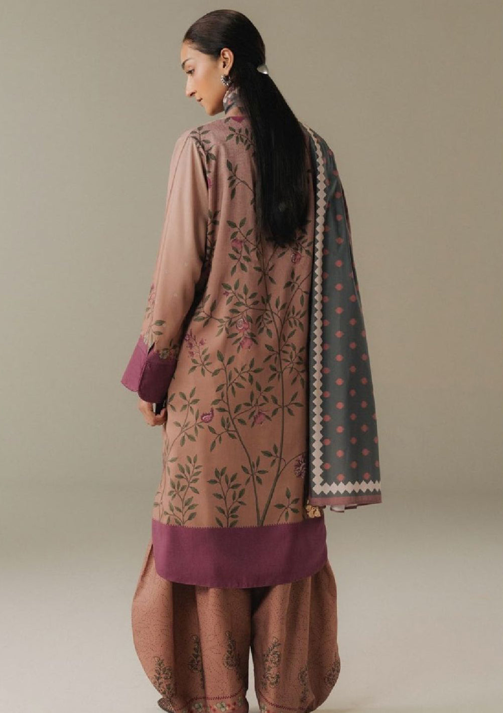 Coco By Zara Shahjahan Drop-5 Prints'25 D-04B Sienna Field