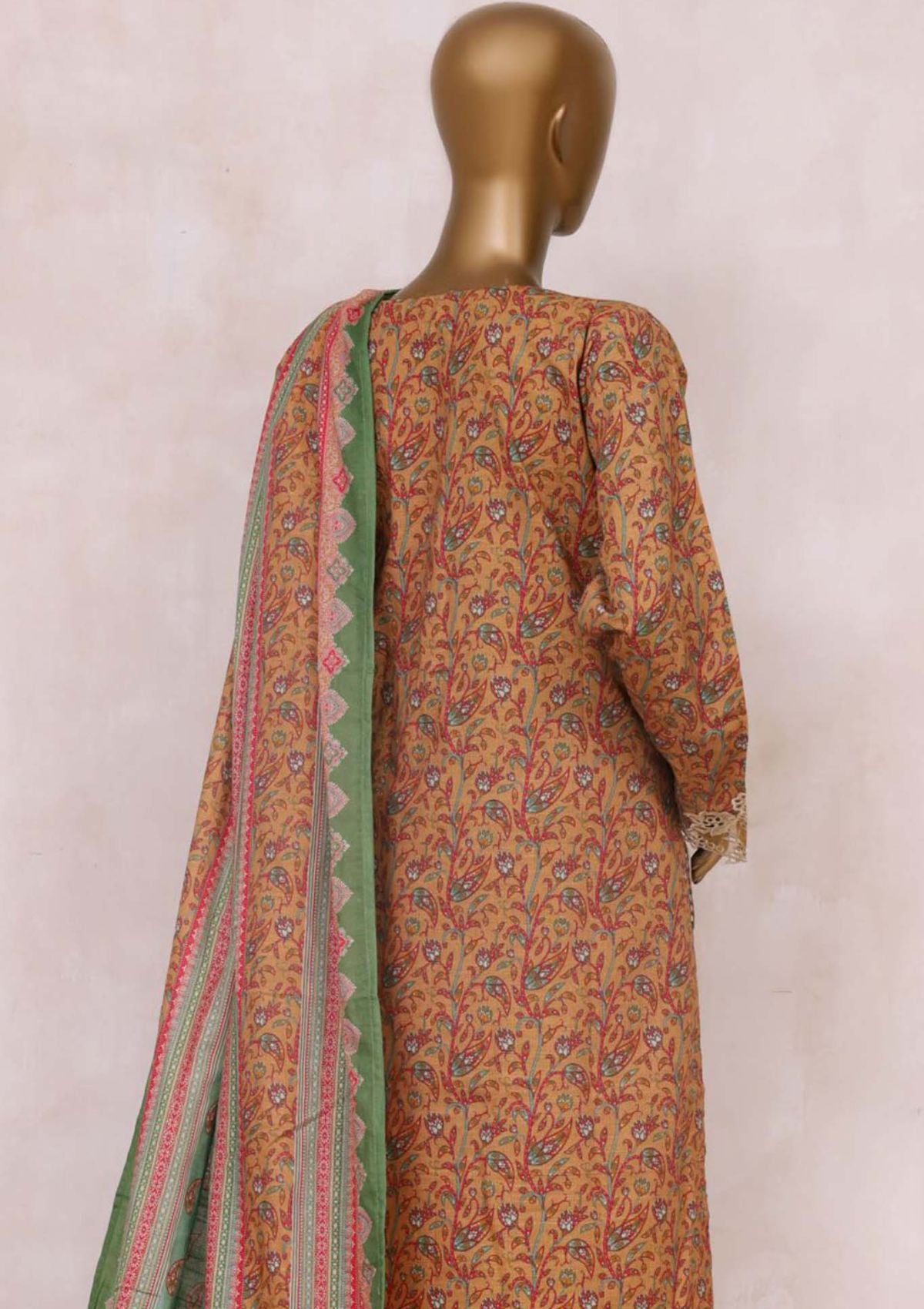 Sadabahar Winter Daily Pret 3 Pcs'23 RTW-6893 (Brown) - Mohsin Saeed Fabrics