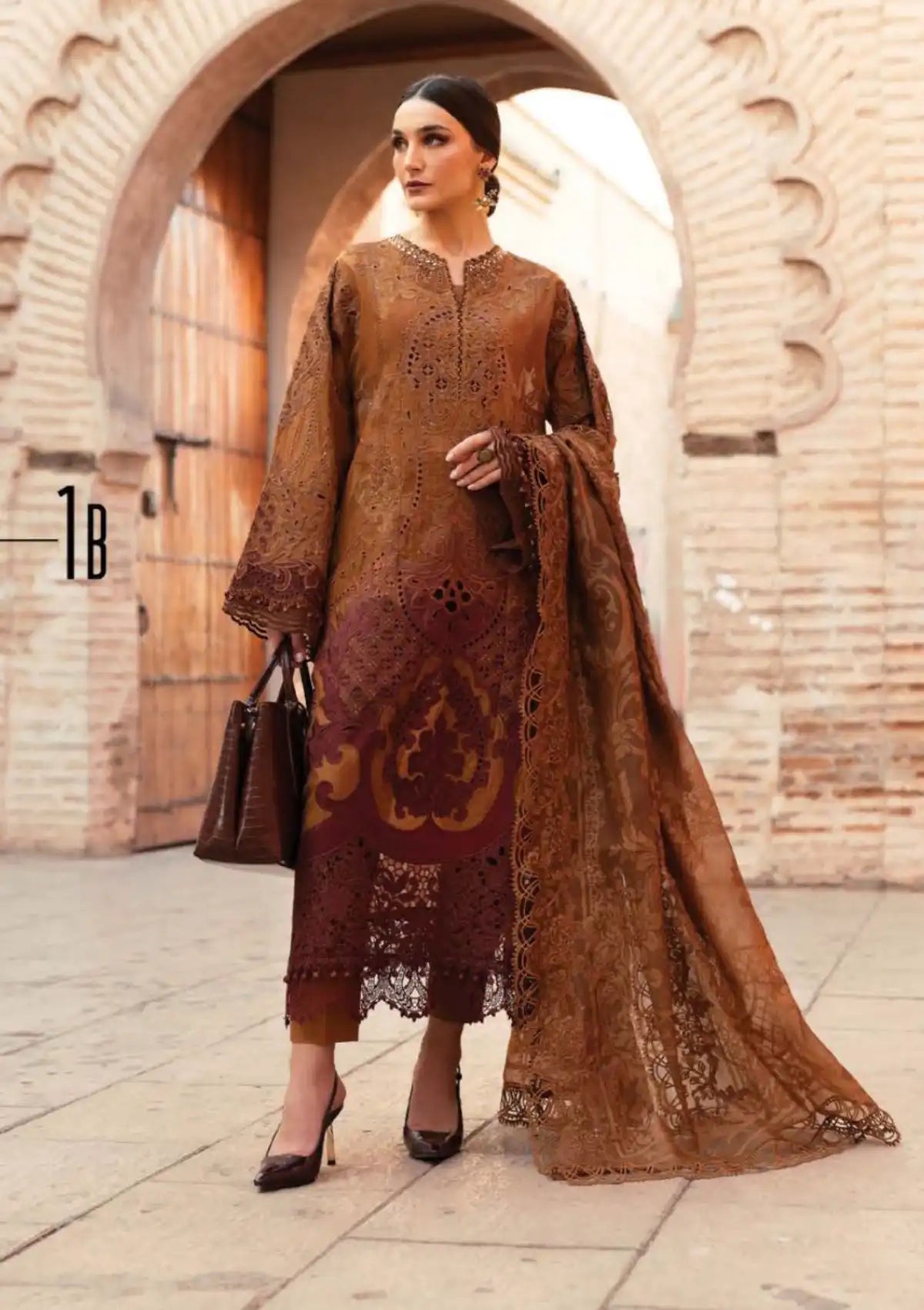 Unstitched Voyage a'LUXE Luxury Lawn '25 by Maria B | D-2505-B