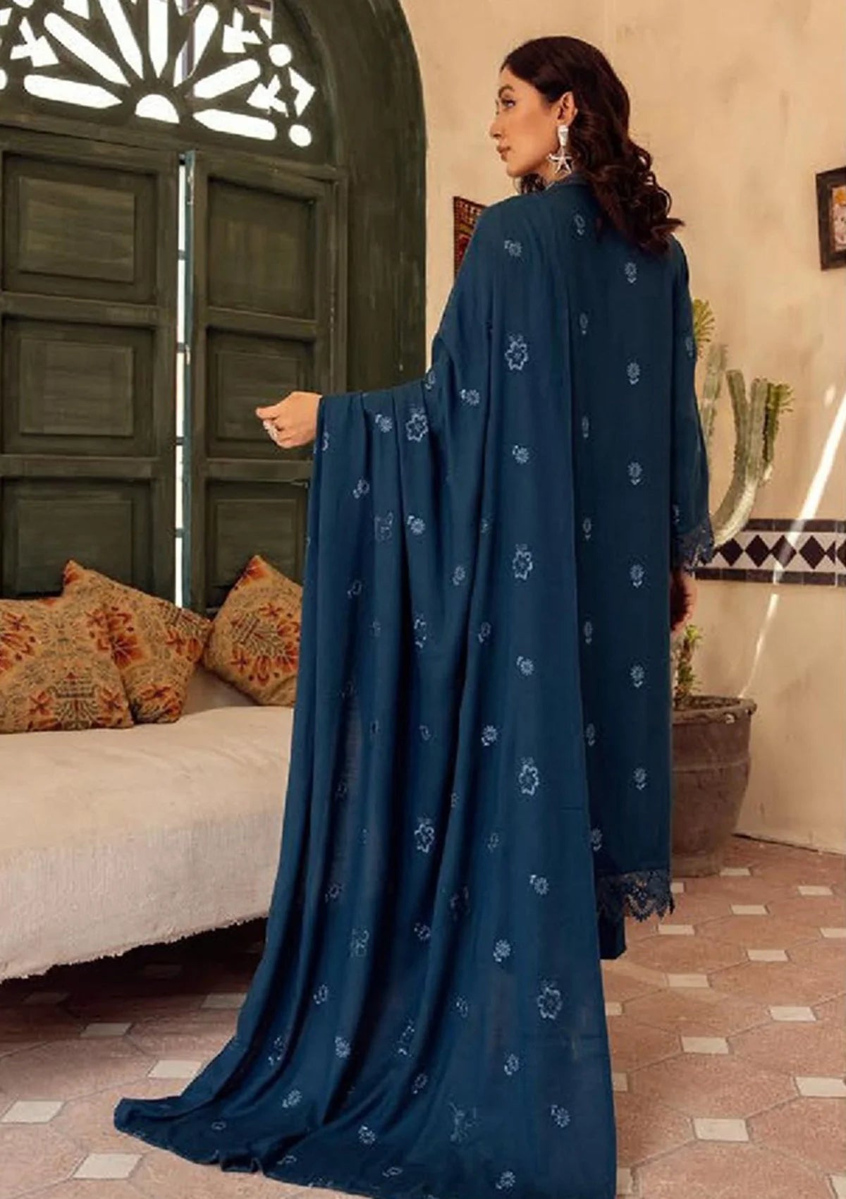 Chandni Emb Leather Peach'23 C-03 - Mohsin Saeed Fabrics