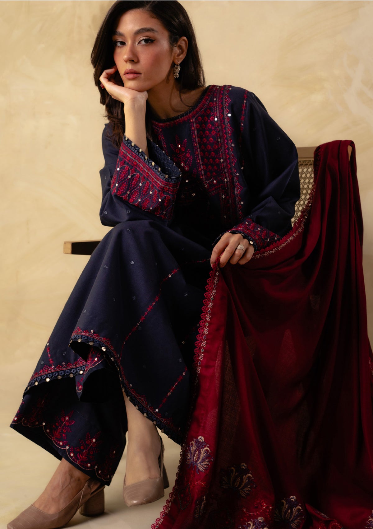 Zara Shahjahan Coco Winter'23 D-4B - Mohsin Saeed Fabrics