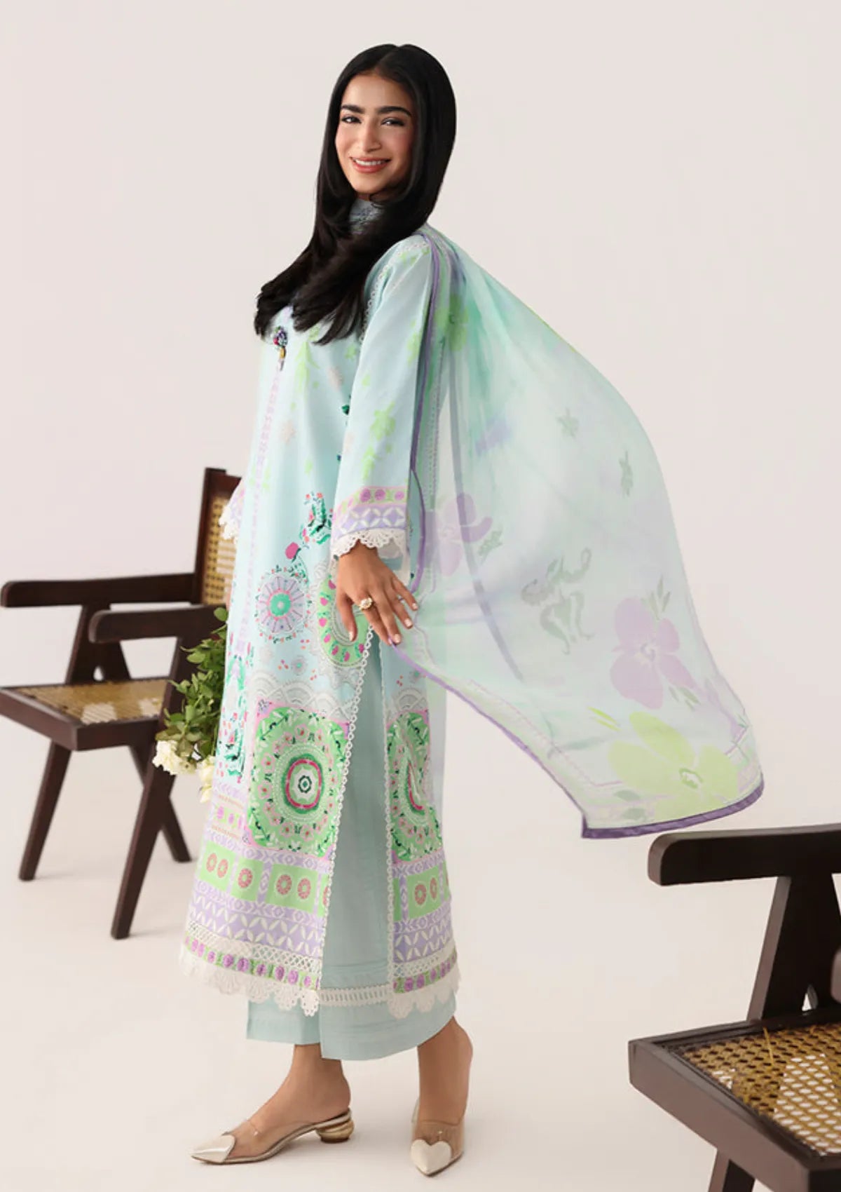 Roheenaz Rosette Lawn'26 D-63B Cool Mirage