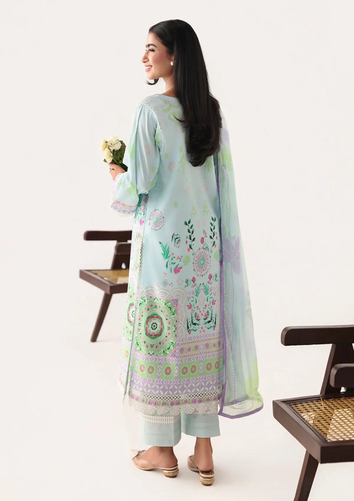 Roheenaz Rosette Lawn'26 D-63B Cool Mirage