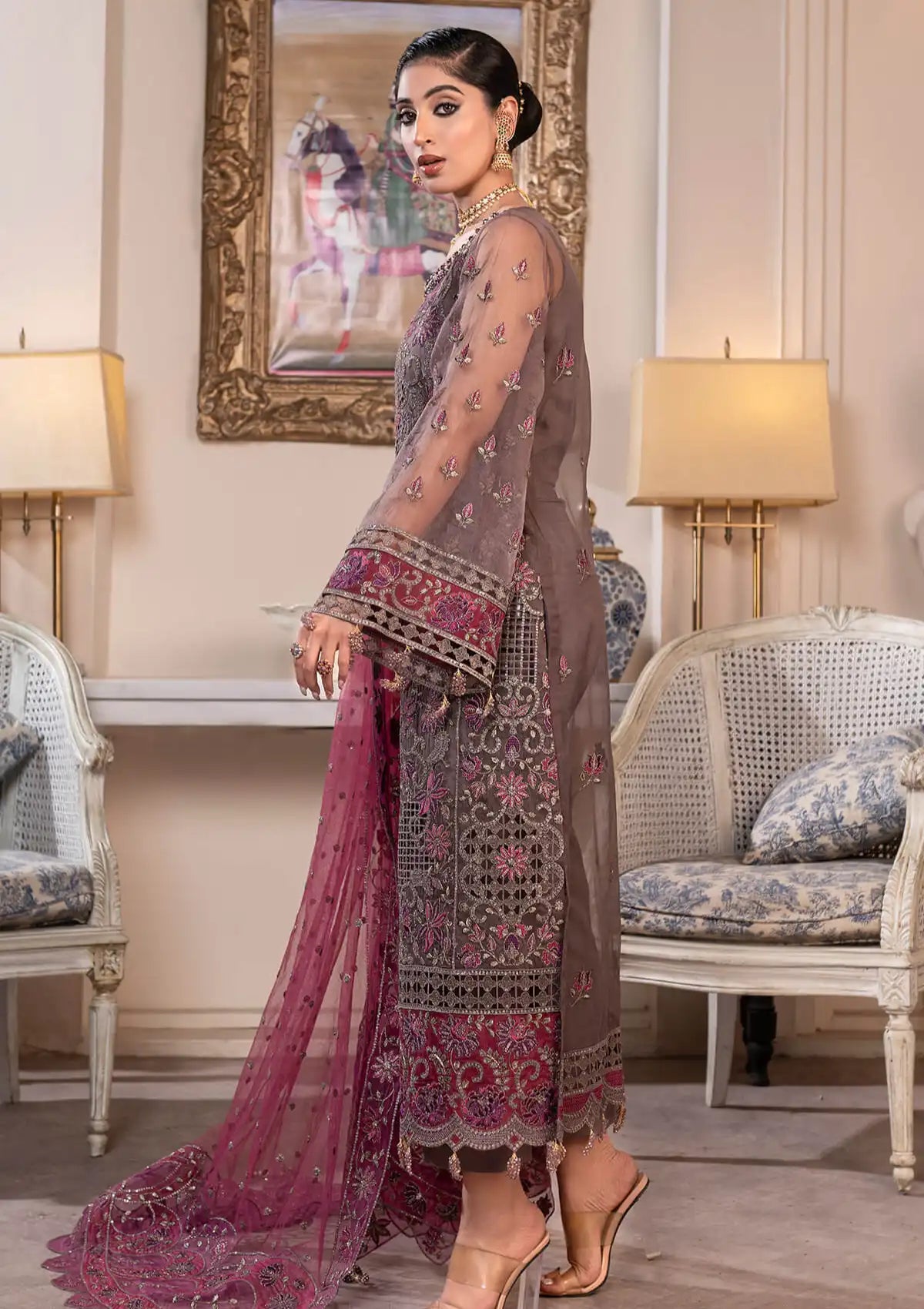 JJ Embellish By Janique'24 Vol-02 D-002 Burgundy Orchid