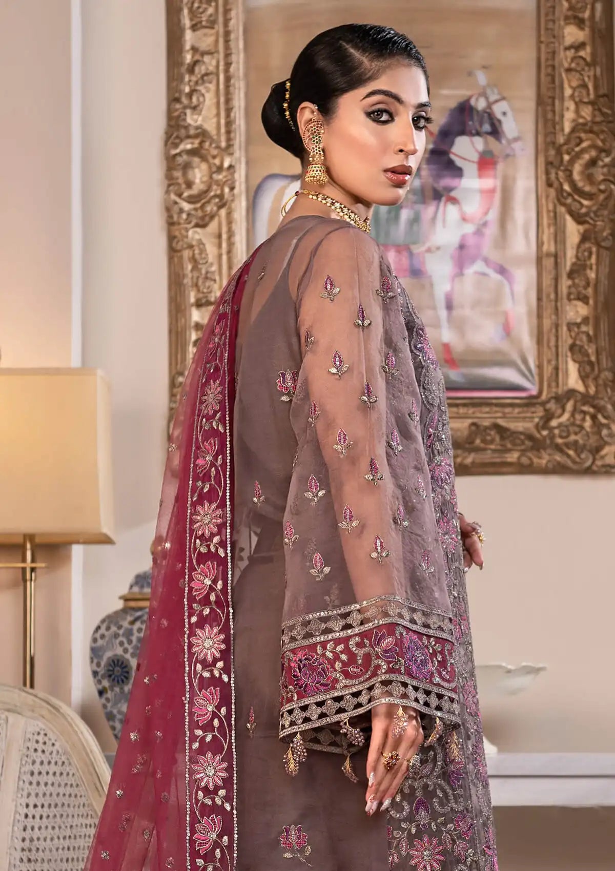 JJ Embellish By Janique'24 Vol-02 D-002 Burgundy Orchid