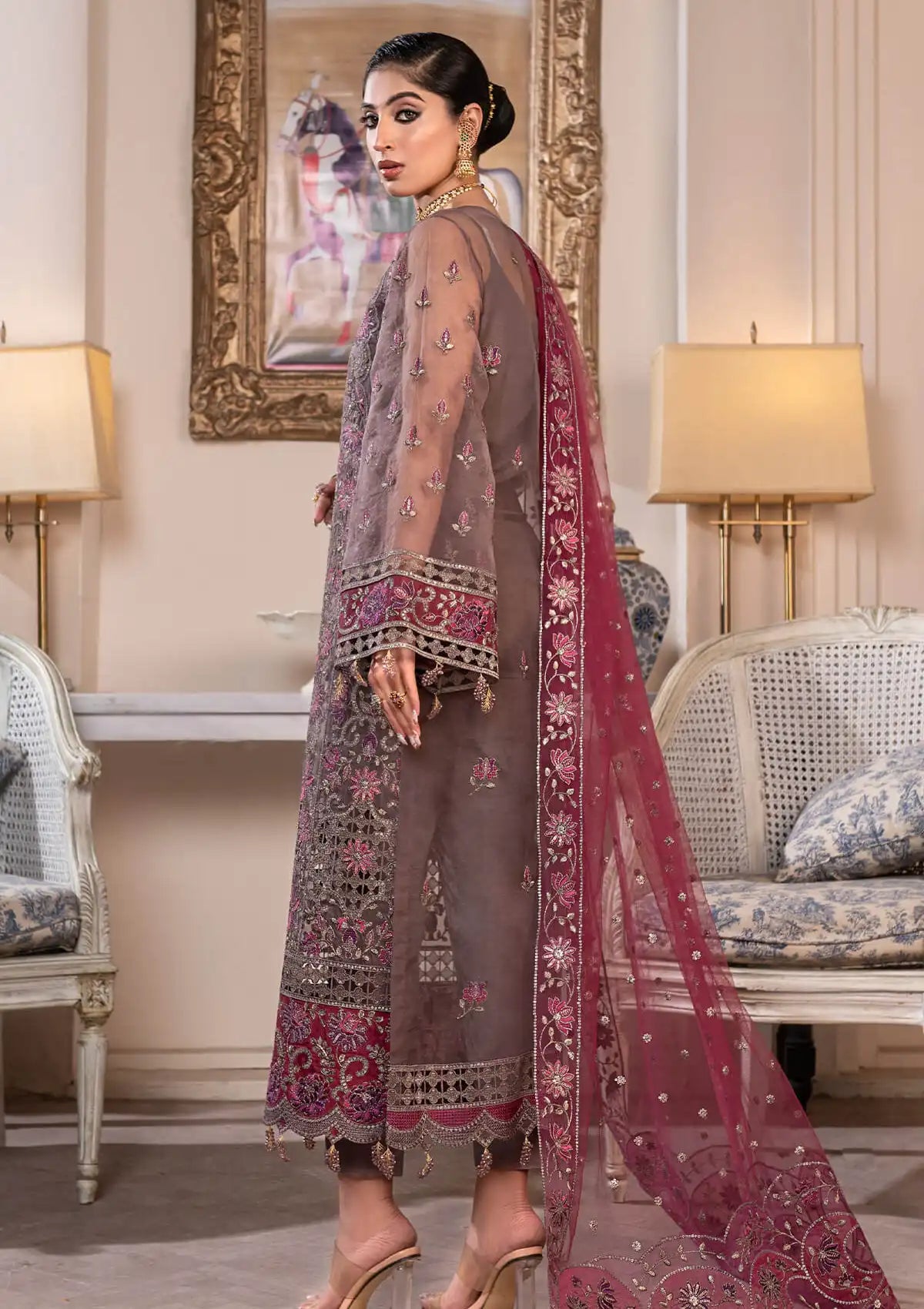 JJ Embellish By Janique'24 Vol-02 D-002 Burgundy Orchid