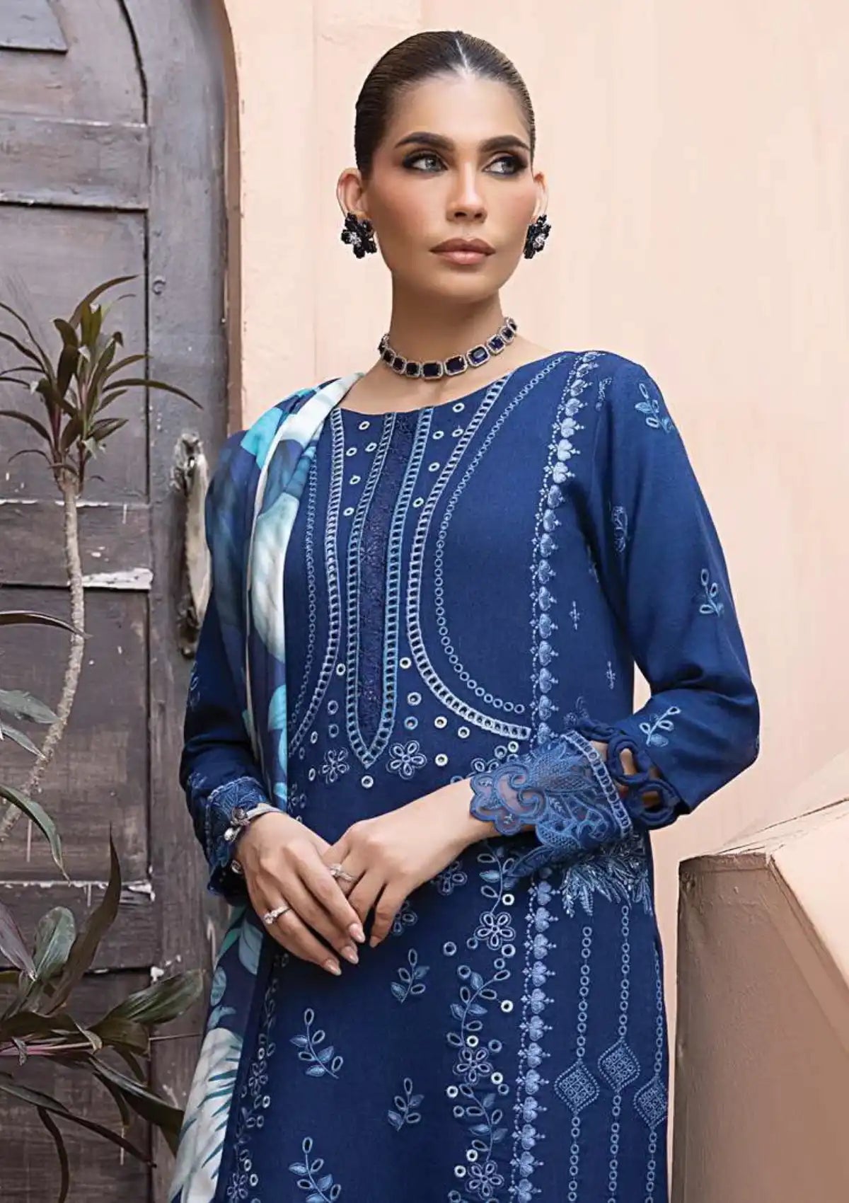 Rang Rasiya Carnation Emb Karandi'23 D-06 (AIYLA) - Mohsin Saeed Fabrics