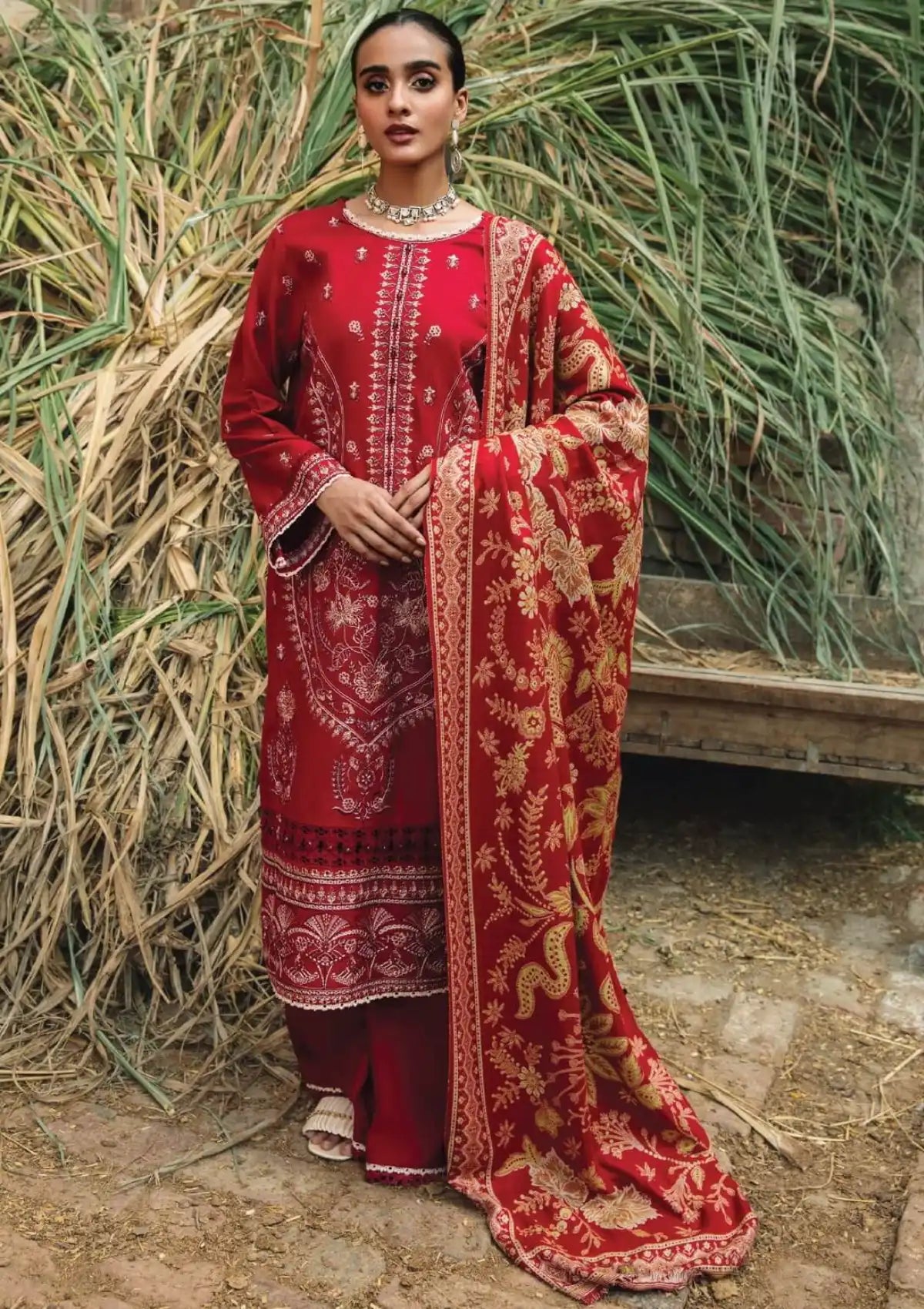 Humdum Carvaan Emb Winter'23 D-10 - Mohsin Saeed Fabrics