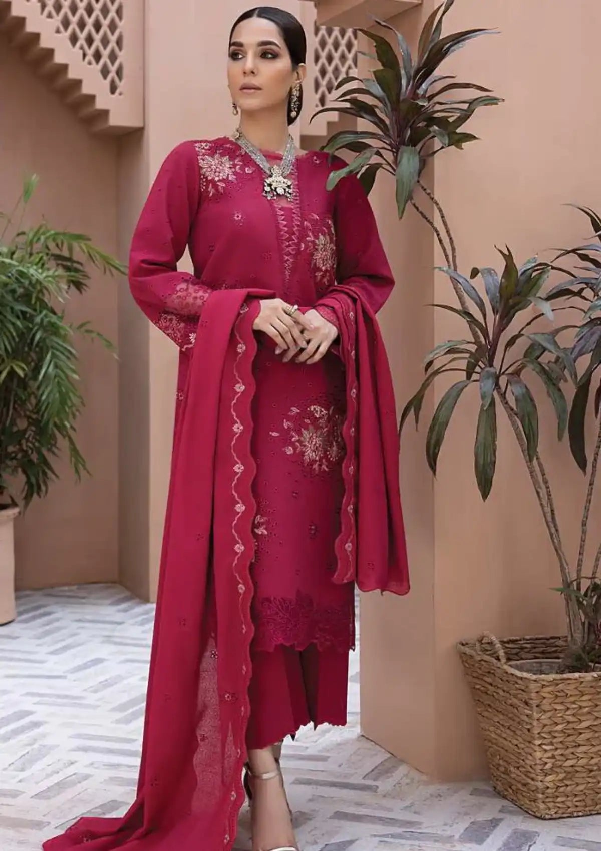 Rang Rasiya Carnation Emb Karandi'23 D-10 (AERGUL) - Mohsin Saeed Fabrics