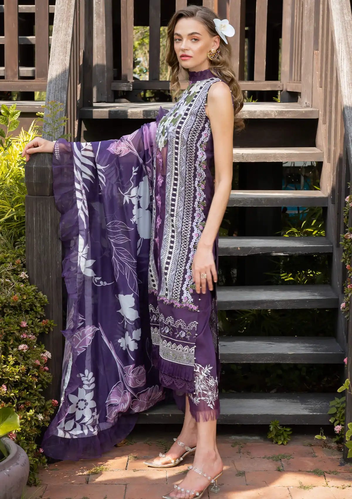 Asifa & Nabeel Rosemary & Ruffles'24 RRL-12 DAZZLE - Mohsin Saeed Fabrics