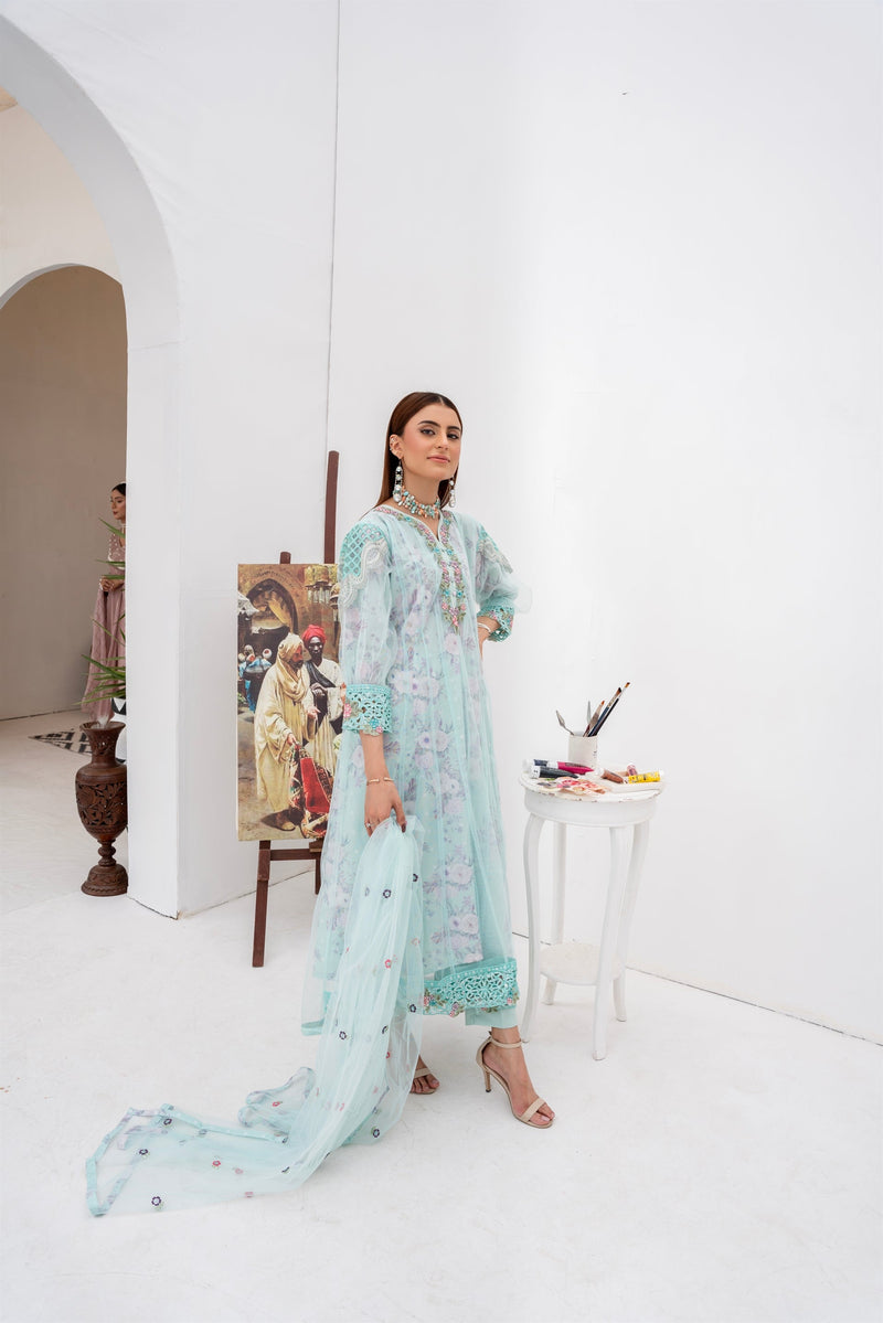 Shayzal By Mona Emb Pret NPG-47-POWDER BLUE - Mohsin Saeed Fabrics