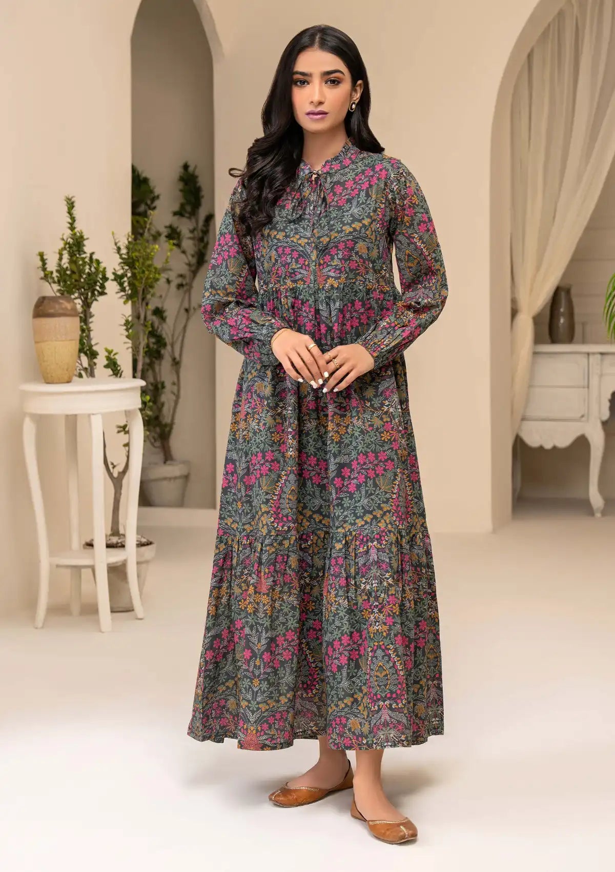 Limelight Printed Shirt'24 U-3396 Grey - Mohsin Saeed Fabrics