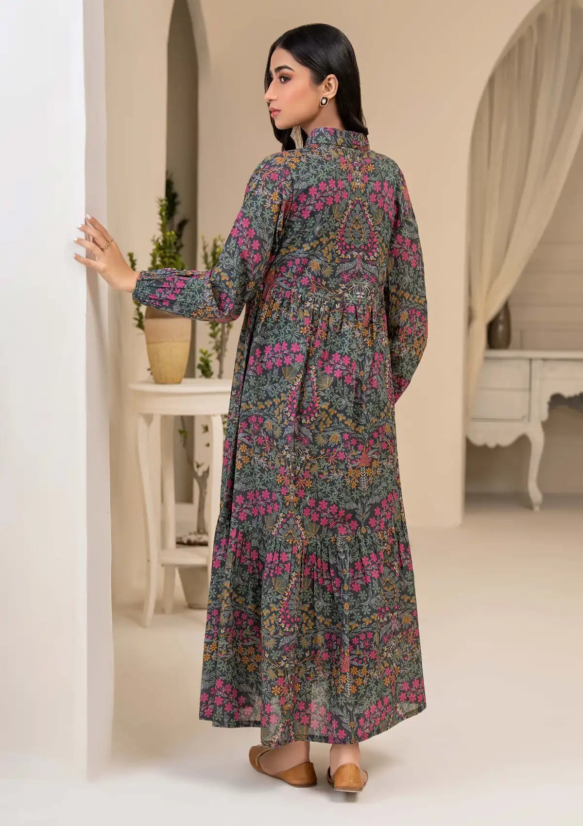 Limelight Printed Shirt'24 U-3396 Grey - Mohsin Saeed Fabrics