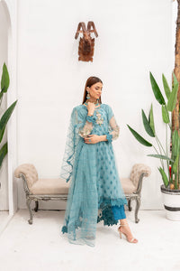 Shayzal By Mona Emb Pret KURTI 0084-ICE BLUE