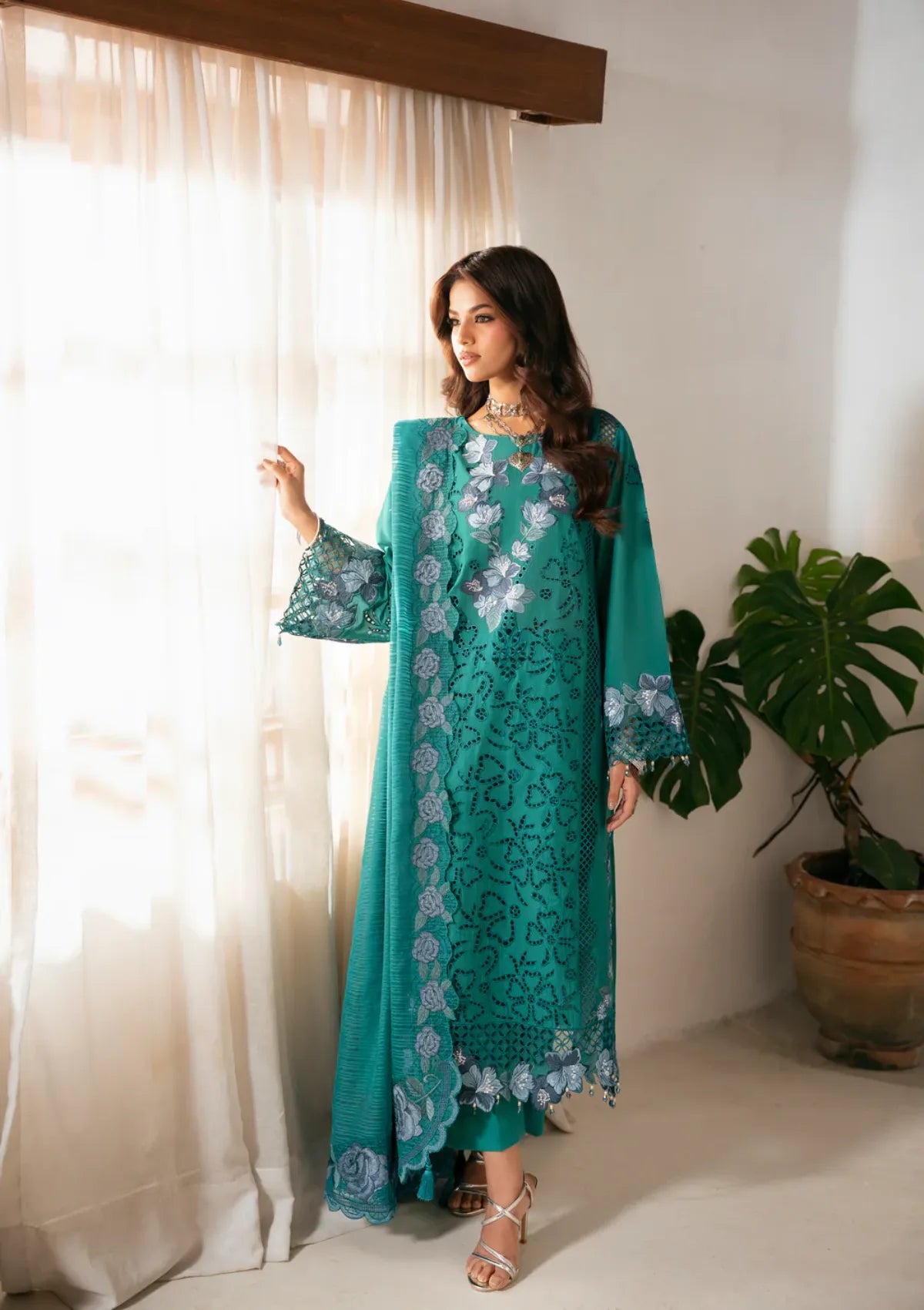 Naqsh Chikankari Festive Edit'26 NS-00197 Teal Vibes