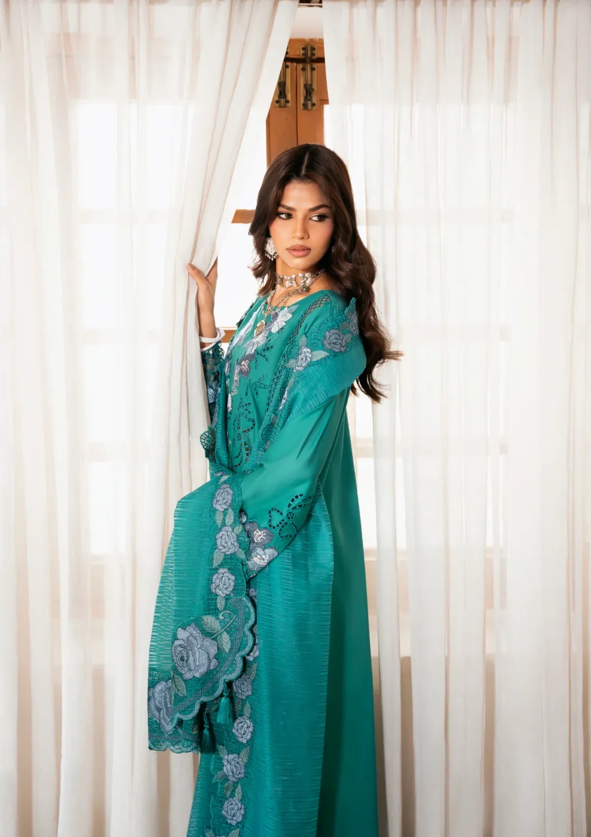 Naqsh Chikankari Festive Edit'26 NS-00197 Teal Vibes
