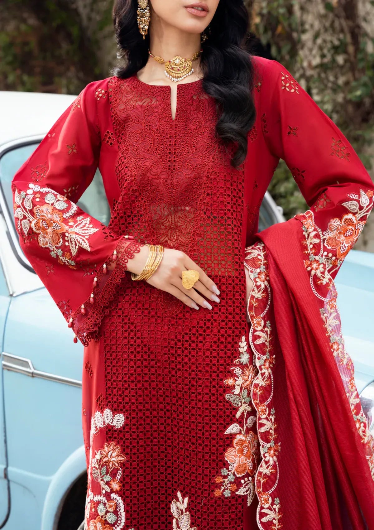 Naqsh Chikankari Festive Edit'26 NS-00191 Ruby Red