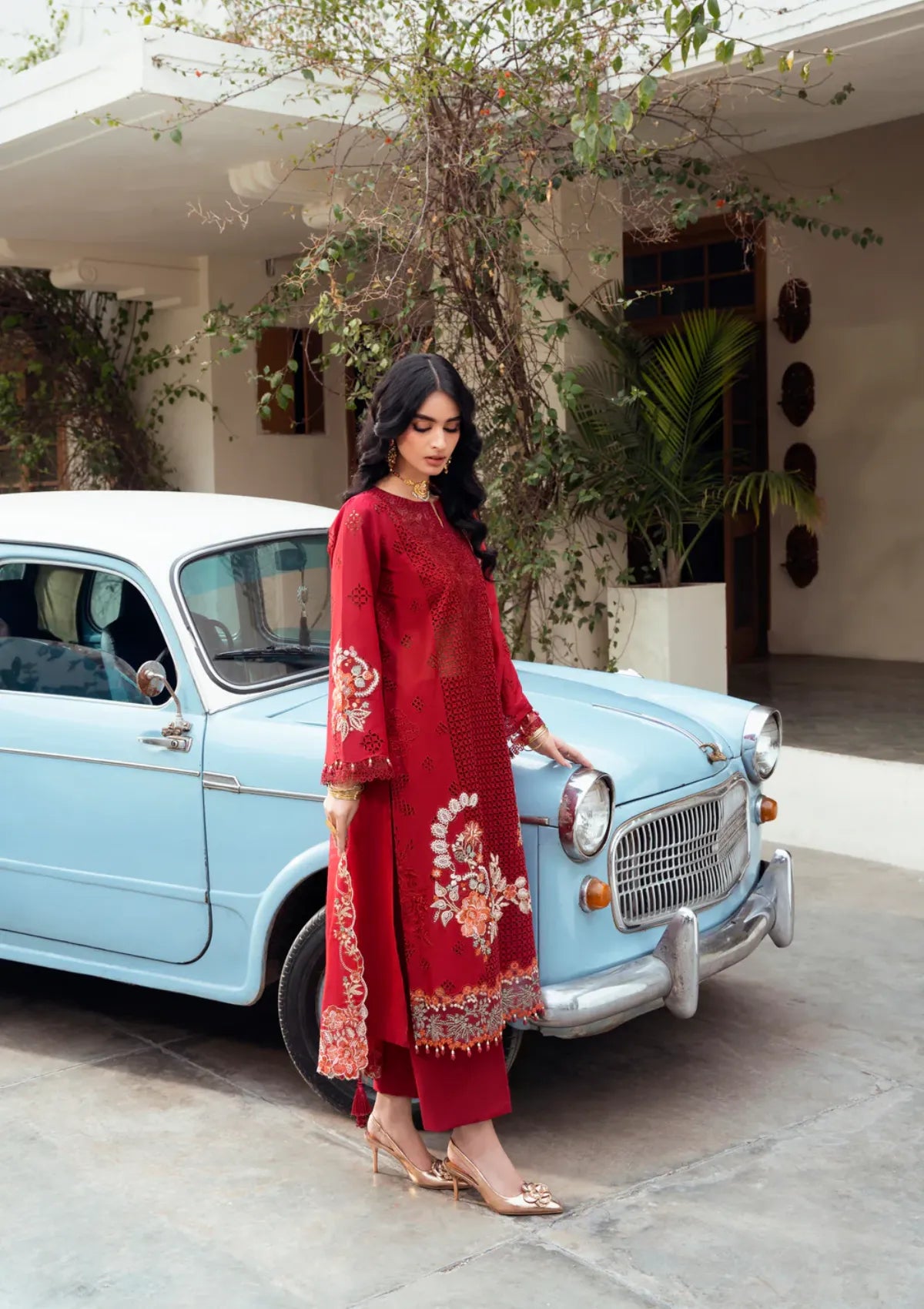 Naqsh Chikankari Festive Edit'26 NS-00191 Ruby Red