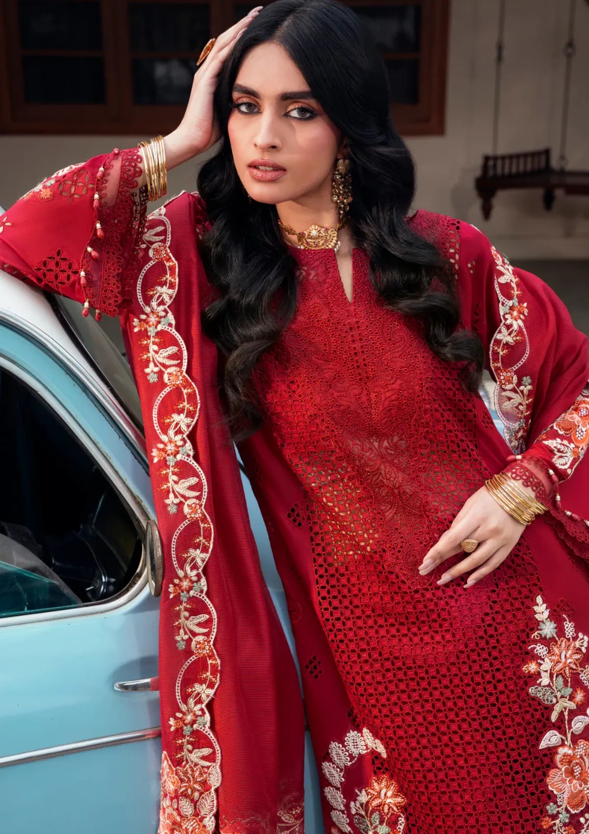 Naqsh Chikankari Festive Edit'26 NS-00191 Ruby Red