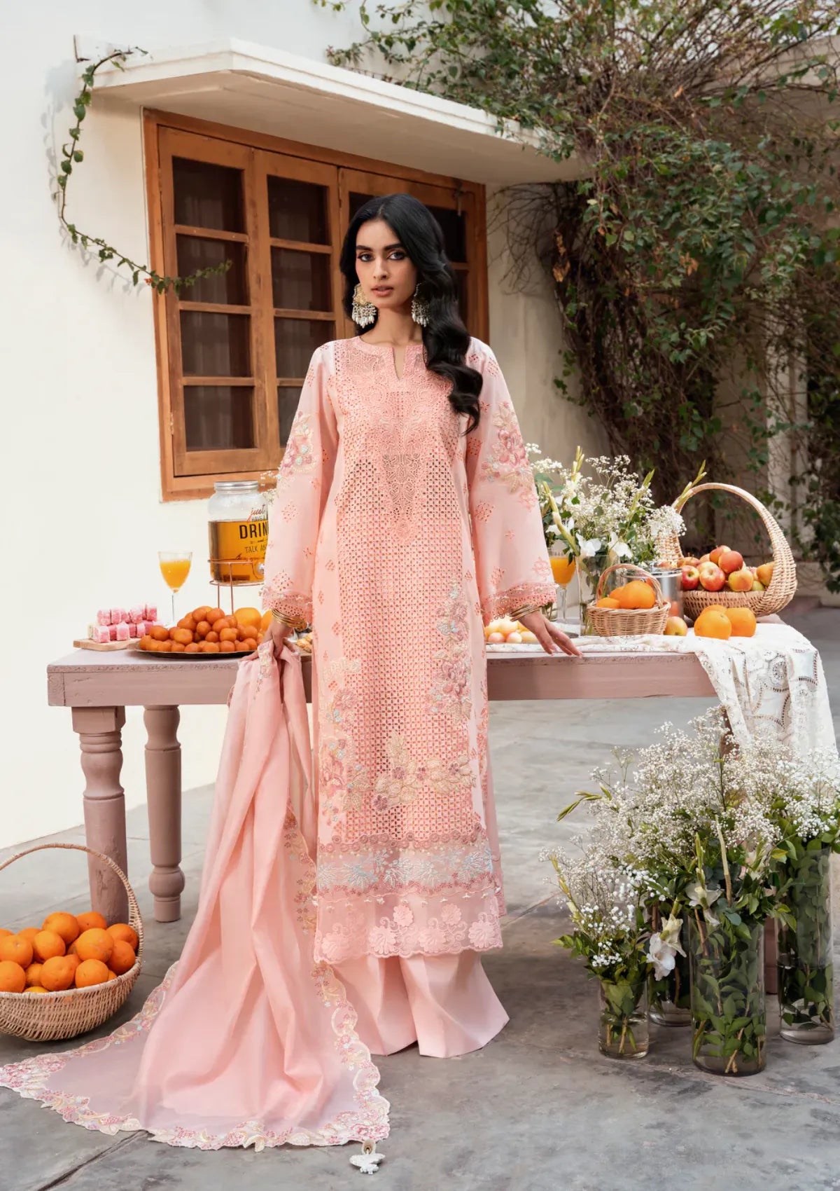 Naqsh Chikankari Festive Edit'26 NS-00194 Peach Blossom