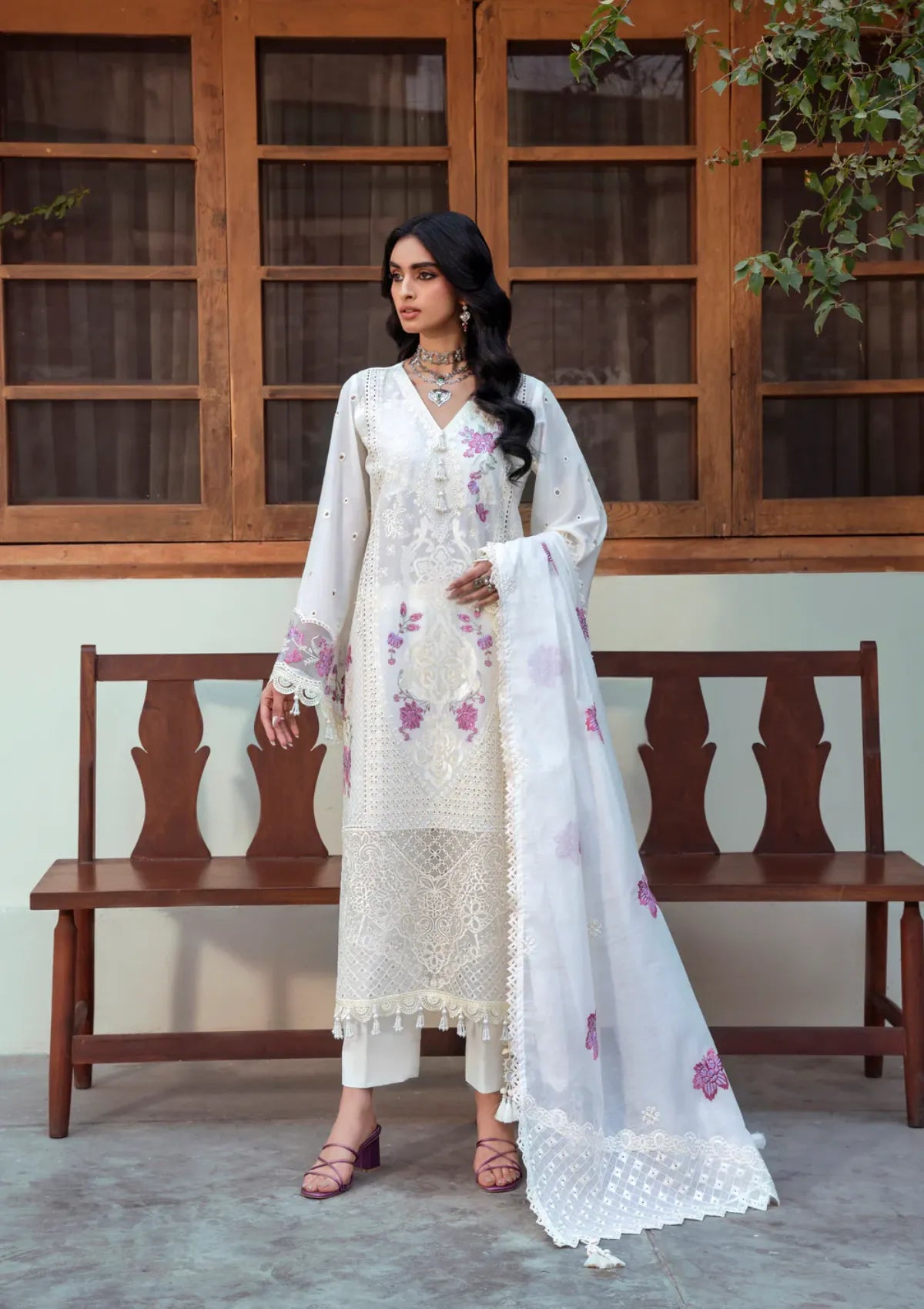 Naqsh Chikankari Festive Edit'26 NS-00205 White Gem