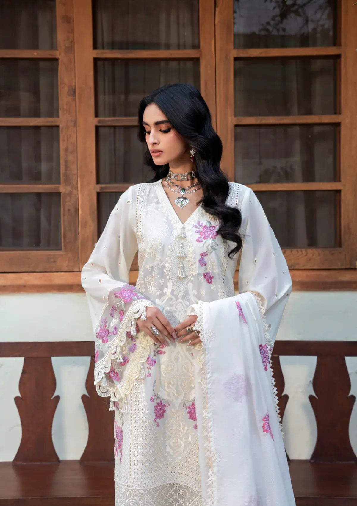 Naqsh Chikankari Festive Edit'26 NS-00205 White Gem