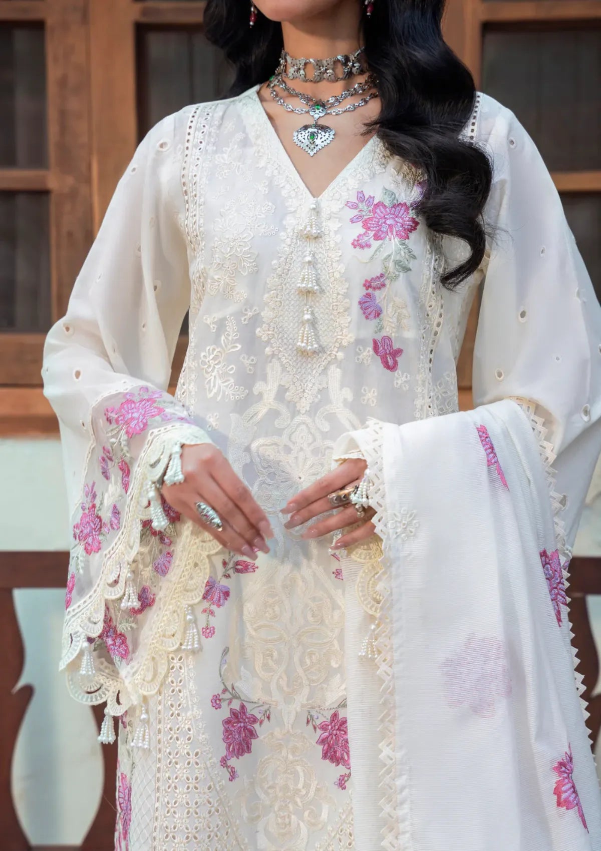Naqsh Chikankari Festive Edit'26 NS-00205 White Gem