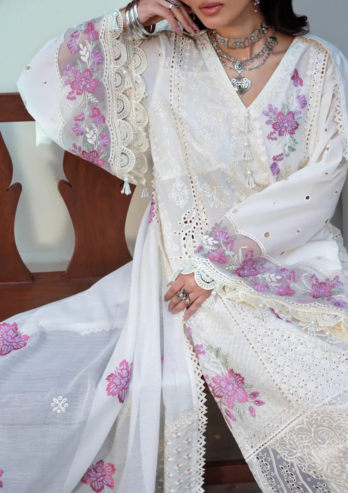 Naqsh Chikankari Festive Edit'26 NS-00205 White Gem