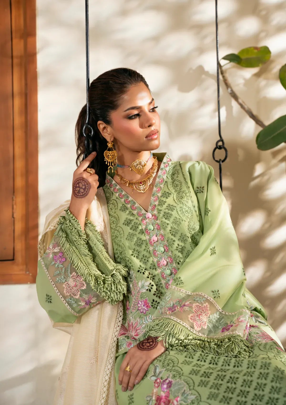 Naqsh Chikankari Festive Edit'26 NS-00204 Green Peace