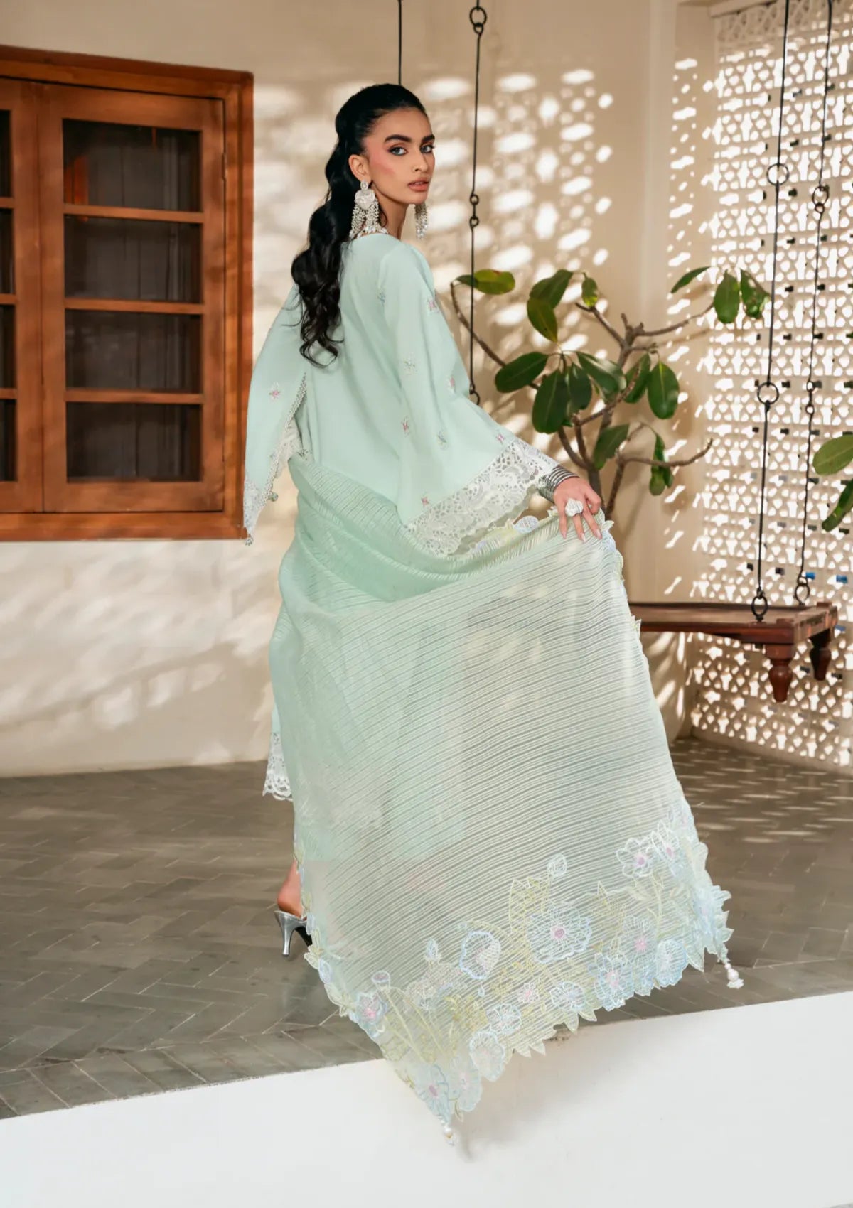 Naqsh Chikankari Festive Edit'26 NS-00196 Aqua Bloom