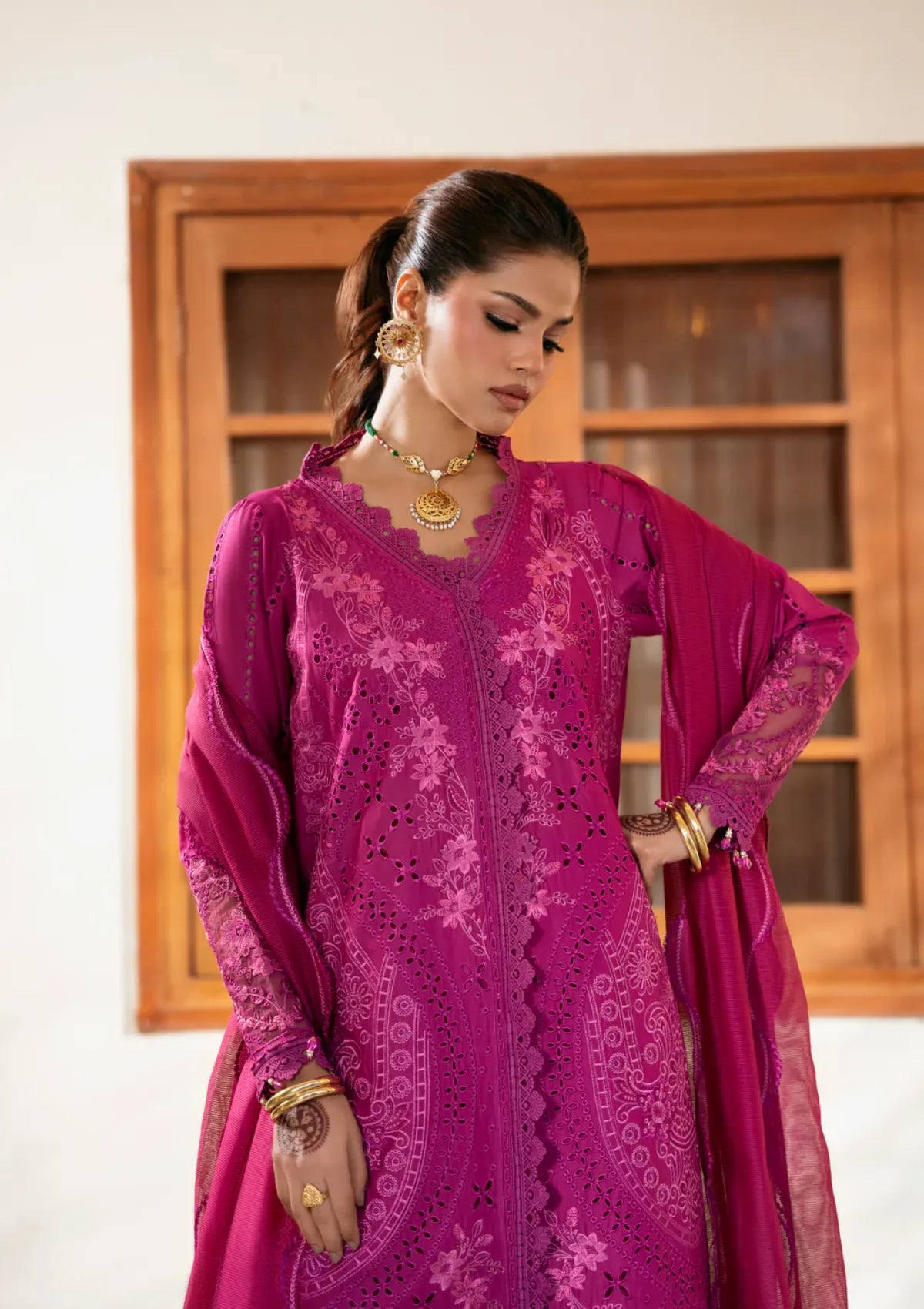 Naqsh Chikankari Festive Edit'26 NS-00201 Fuchsia Pink