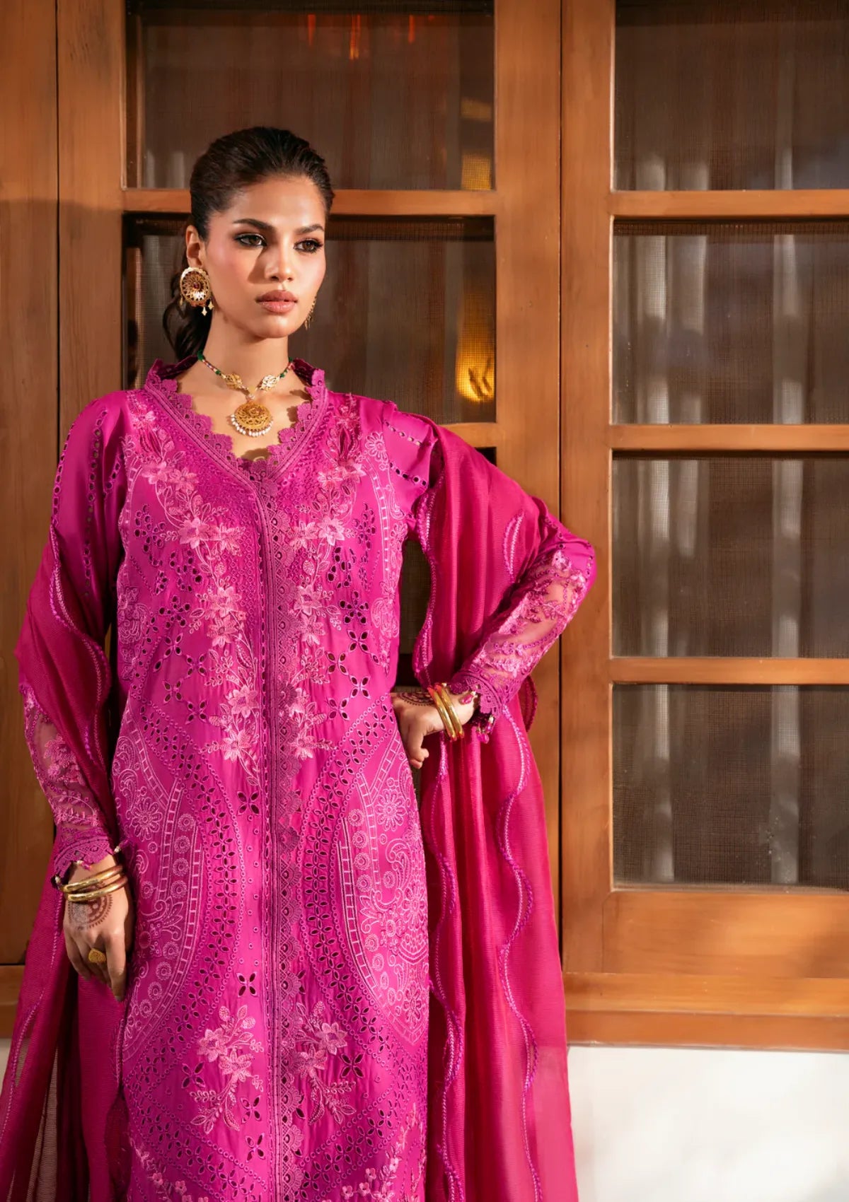 Naqsh Chikankari Festive Edit'26 NS-00201 Fuchsia Pink