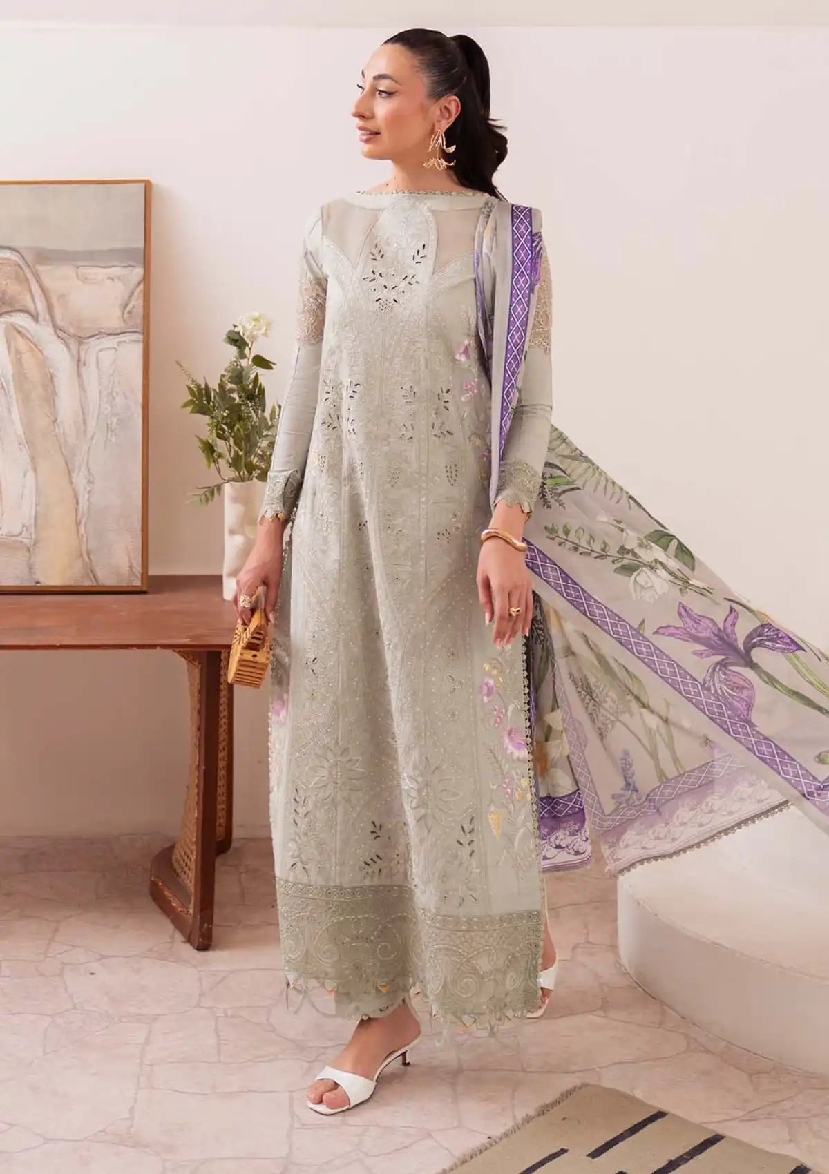 mohsin-saeed-fabrics-affordable-luxury-outfits-for-daily-formal-and-wedding-wear-This-product-is-from-neeshay-symphony-luxury-lawn-vol-225-olive-is-available-on-Mohsin-saeed-fabrics-website.