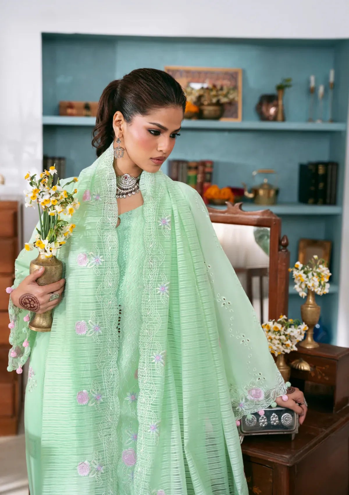 Naqsh Chikankari Festive Edit'26 NS-00200 Green Lily