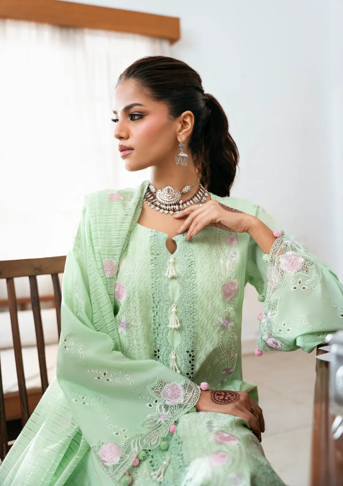 Naqsh Chikankari Festive Edit'26 NS-00200 Green Lily