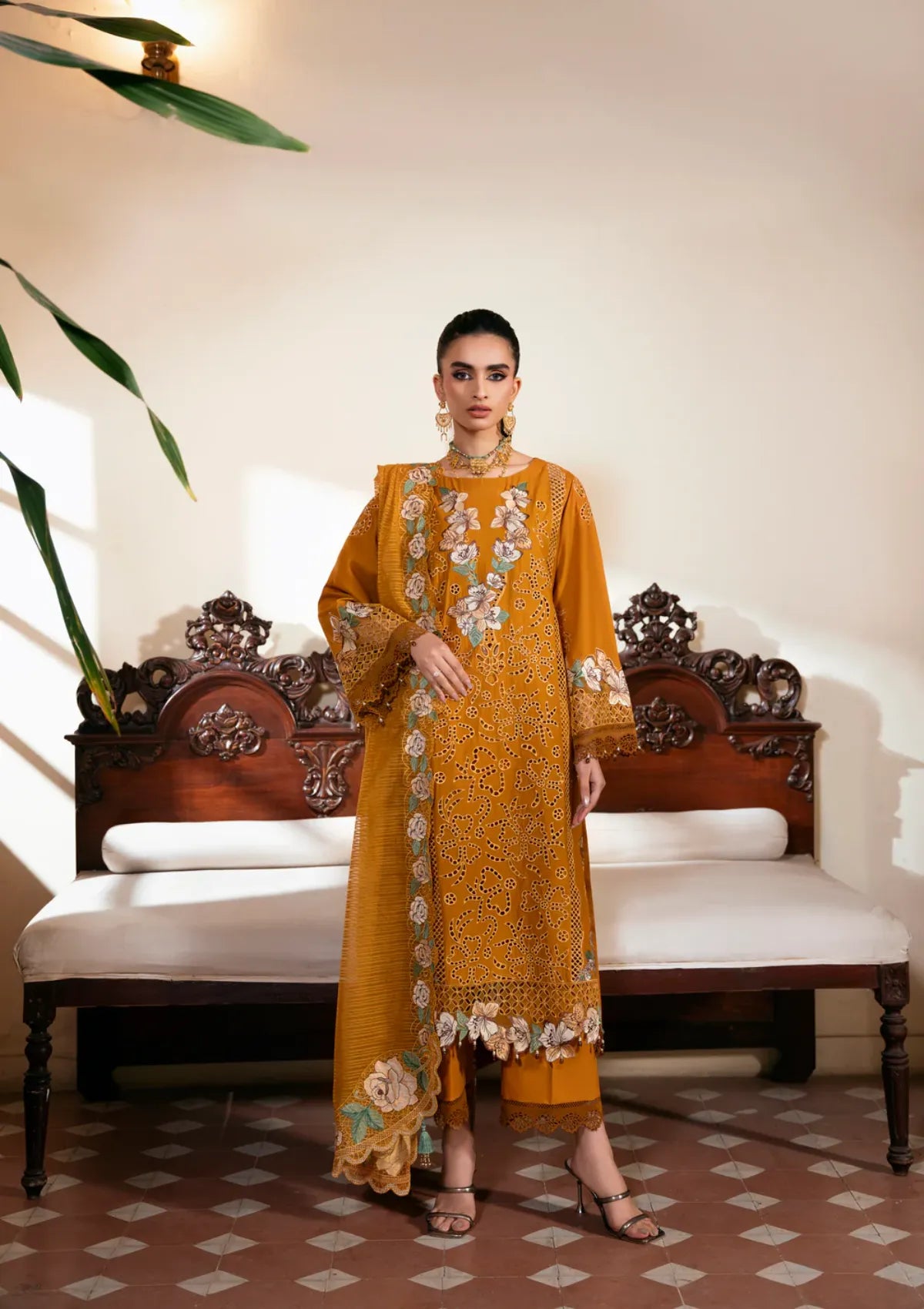 Naqsh Chikankari Festive Edit'26 NS-00206 Mustard Mark