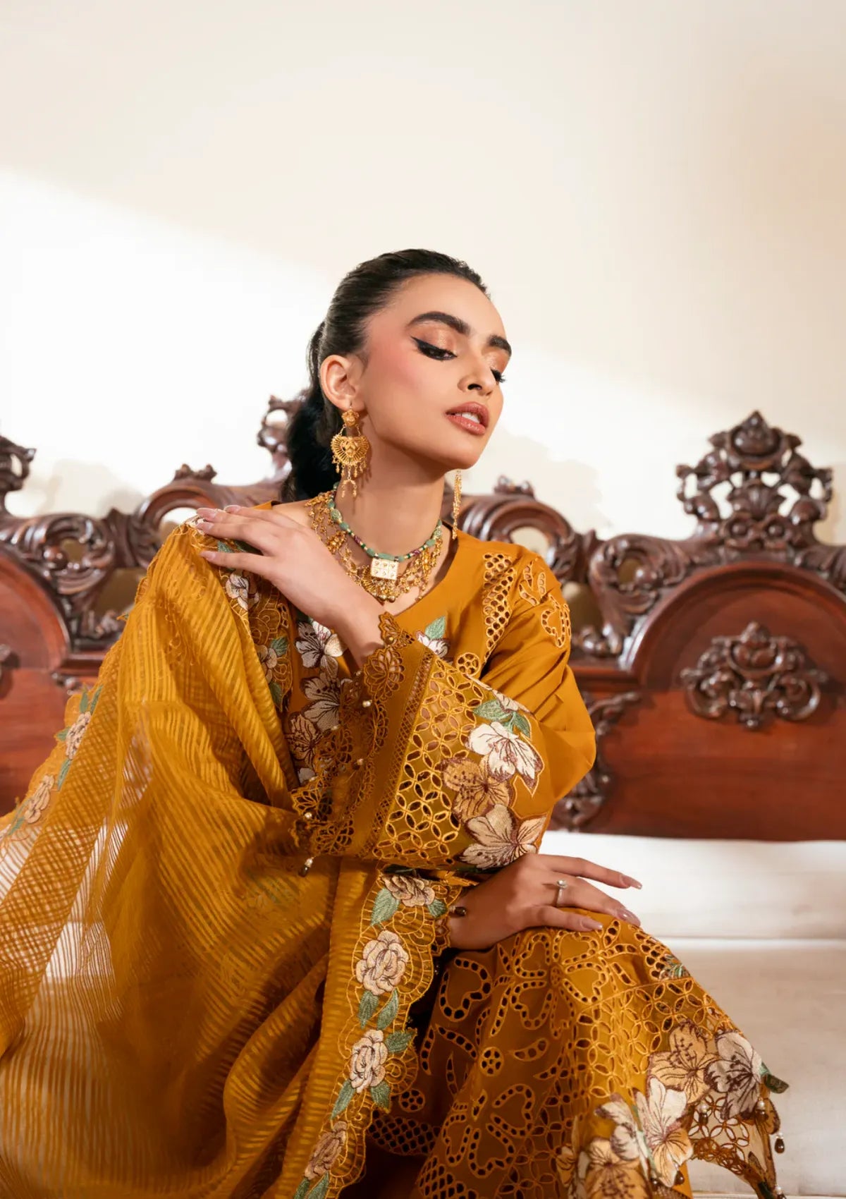 Naqsh Chikankari Festive Edit'26 NS-00206 Mustard Mark