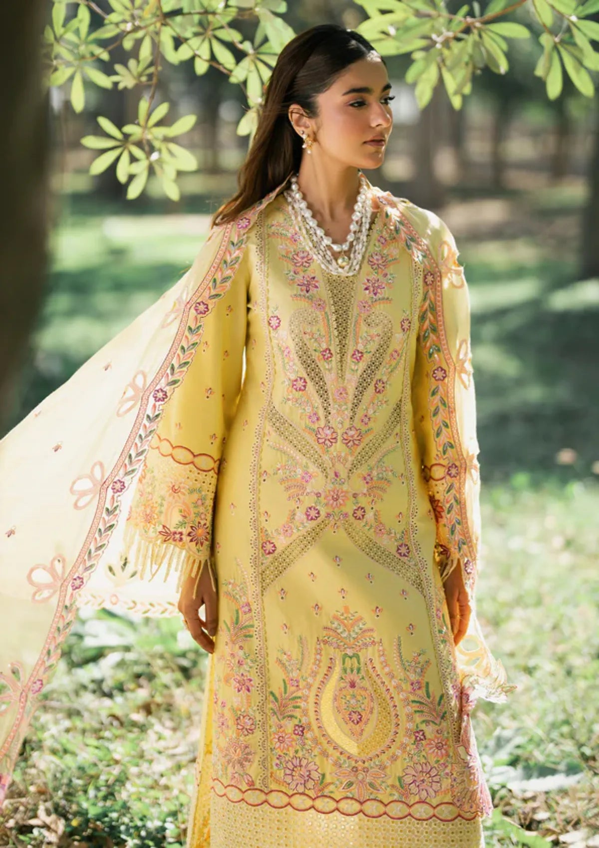 Zarizaa Aura of Flora Emb Lawn'26 D-05 HONEY