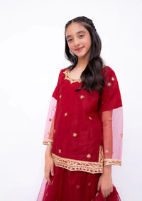 Kids Festive By Khayat Scarlet - 3 Piece