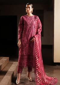 Afrozeh Festive Chikankari Lawn'24 AL-09 Cordovan - Mohsin Saeed Fabrics