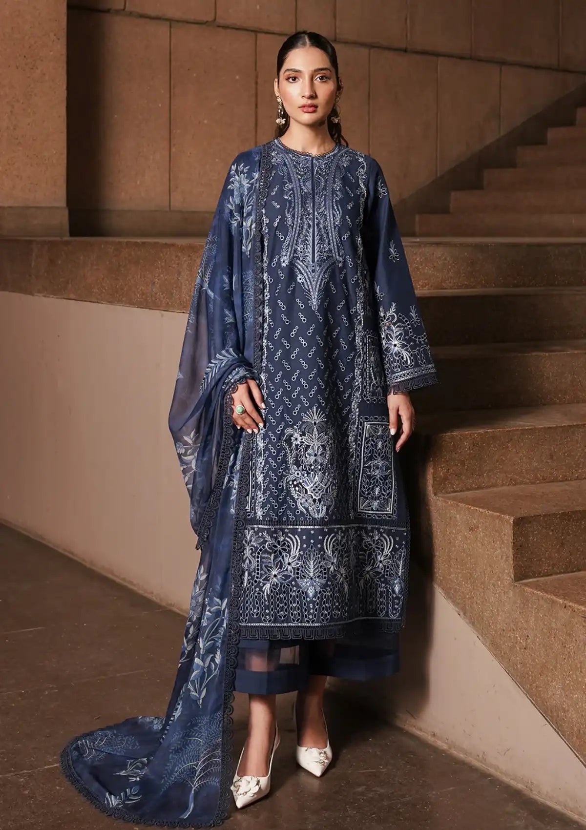 Afrozeh Festive Chikankari Lawn'24 AL-03 Capri - Mohsin Saeed Fabrics