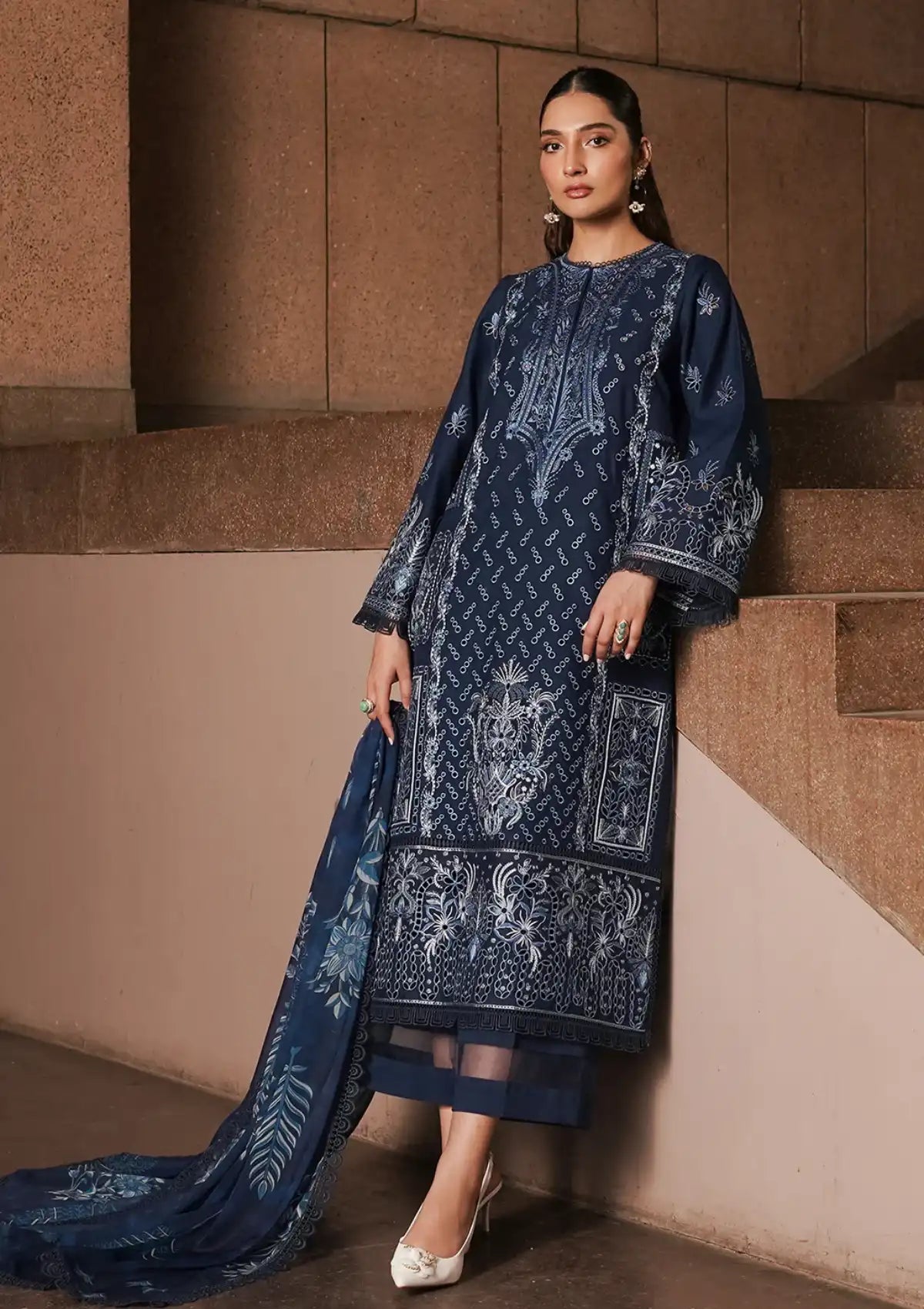 Afrozeh Festive Chikankari Lawn'24 AL-03 Capri - Mohsin Saeed Fabrics