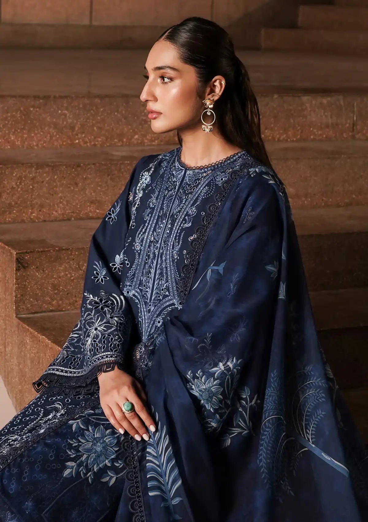 Afrozeh Festive Chikankari Lawn'24 AL-03 Capri - Mohsin Saeed Fabrics