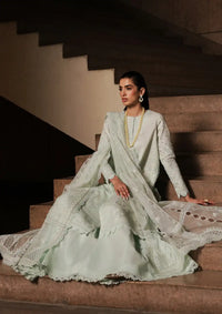 Afrozeh Festive Chikankari Lawn'24 AL-06 Celadon